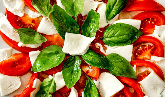 Better your health and keep yourself at a stable weight by incorporating more salads like caprese into your diet